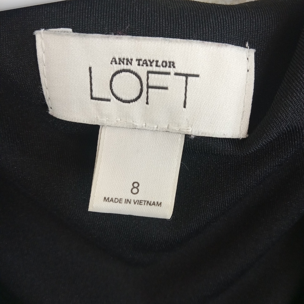 Ann Taylor Loft Fitted Geometric Pattern Sleeveless Dress Size 8 - Picture 4 of 10